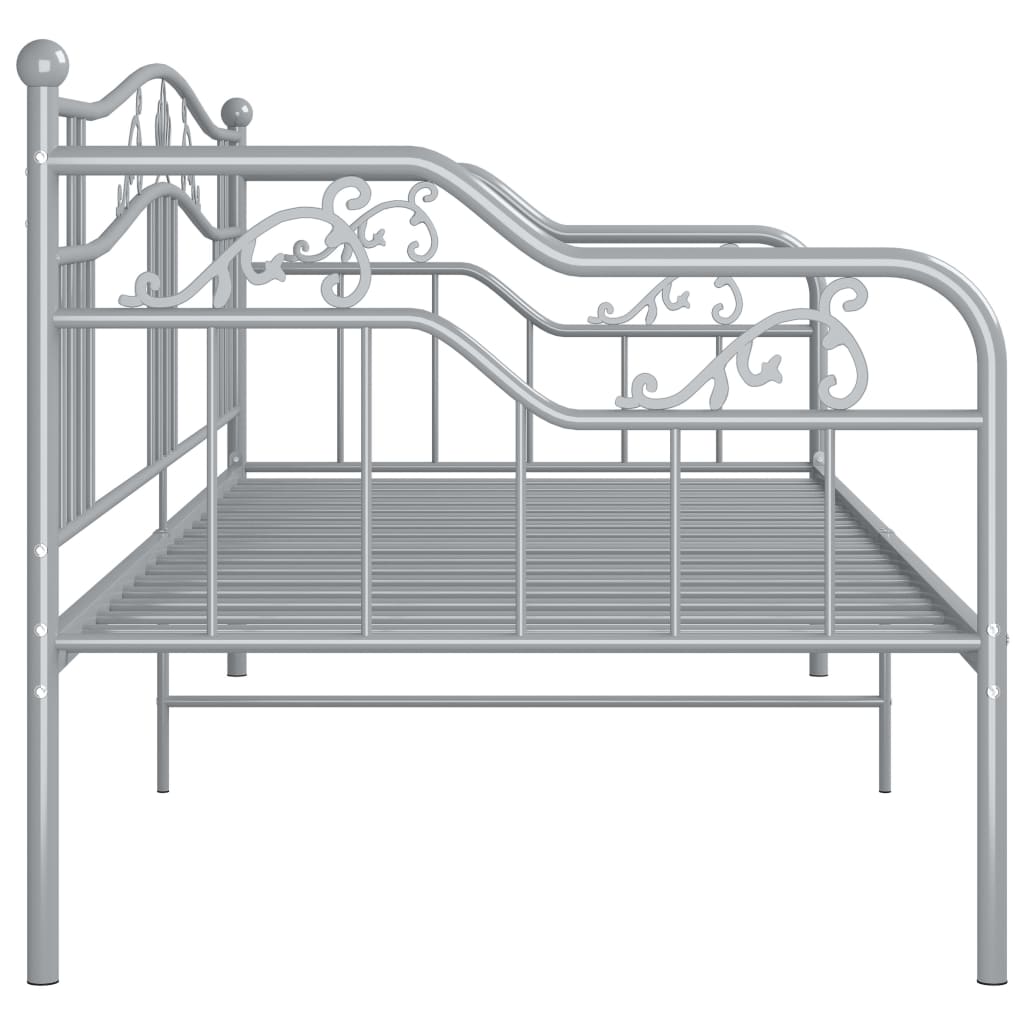 Sofa Bed Frame without Mattress Grey Metal 90x200 cm