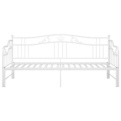 Pull-out Sofa Bed Frame without Mattress White Metal 90x200 cm