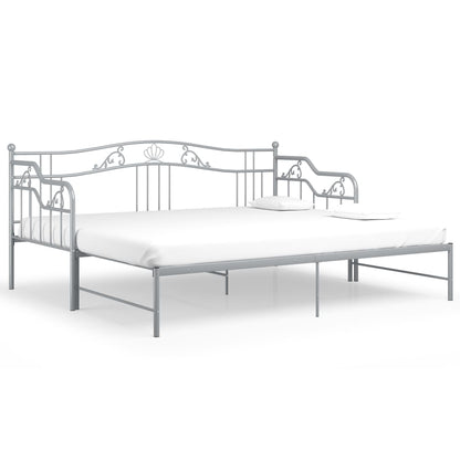 Pull-out Sofa Bed Frame without Mattress Grey Metal 90x200 cm