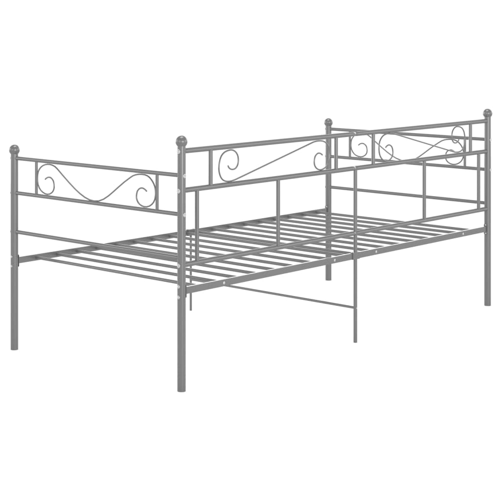 Sofa Bed Frame without Mattress Grey Metal 90x200 cm