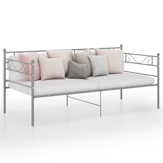 Sofa Bed Frame without Mattress Grey Metal 90x200 cm