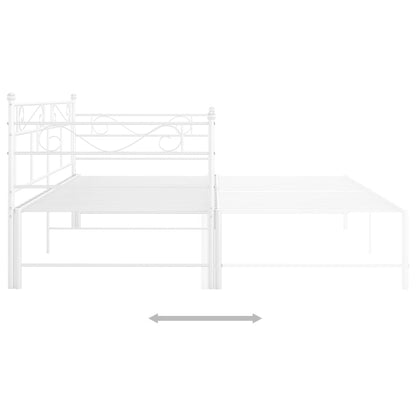 Pull-out Sofa Bed Frame without Mattress White Metal 90x200 cm