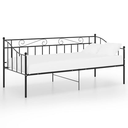 Sofa Bed Frame without Mattress Black Metal 90x200 cm