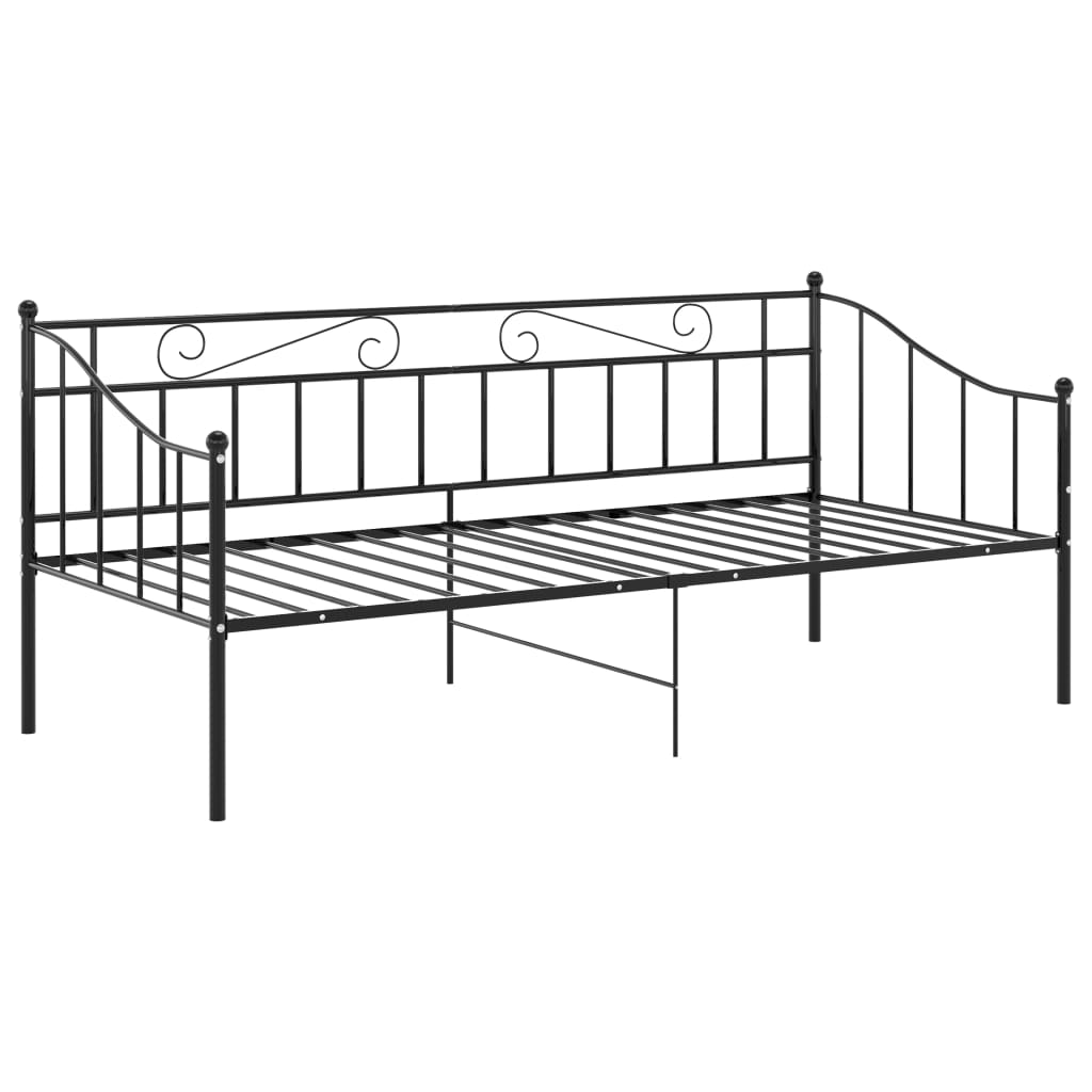 Sofa Bed Frame without Mattress Black Metal 90x200 cm