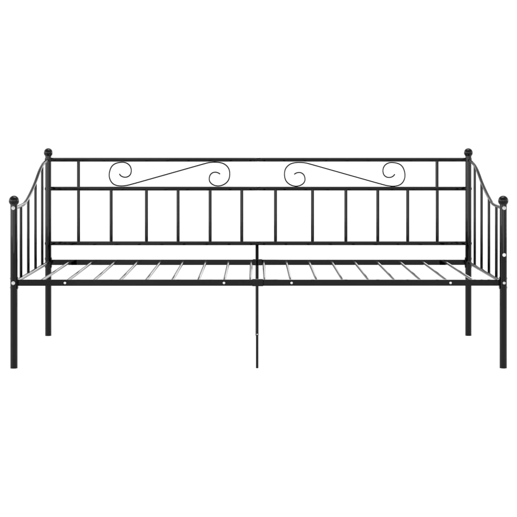 Sofa Bed Frame without Mattress Black Metal 90x200 cm