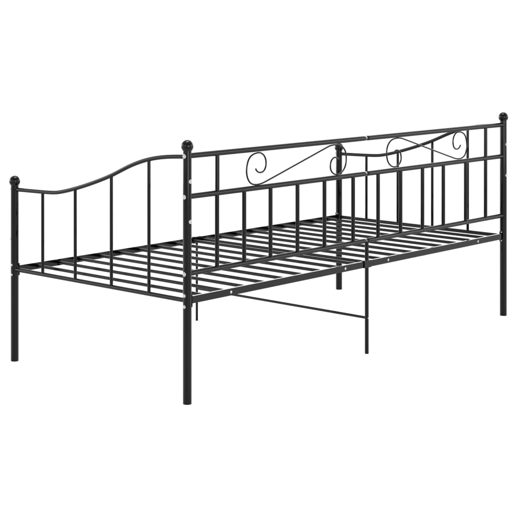 Sofa Bed Frame without Mattress Black Metal 90x200 cm