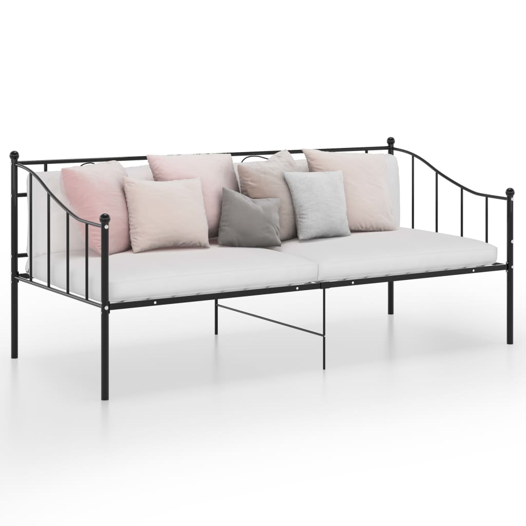 Sofa Bed Frame without Mattress Black Metal 90x200 cm