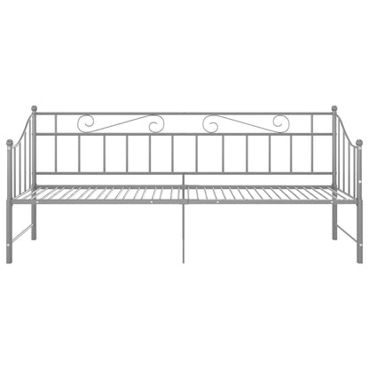 Pull-out Sofa Bed Frame Grey Metal 90x200 cm