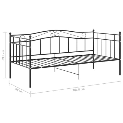 Sofa Bed Frame without Mattress Black Metal 90x200 cm