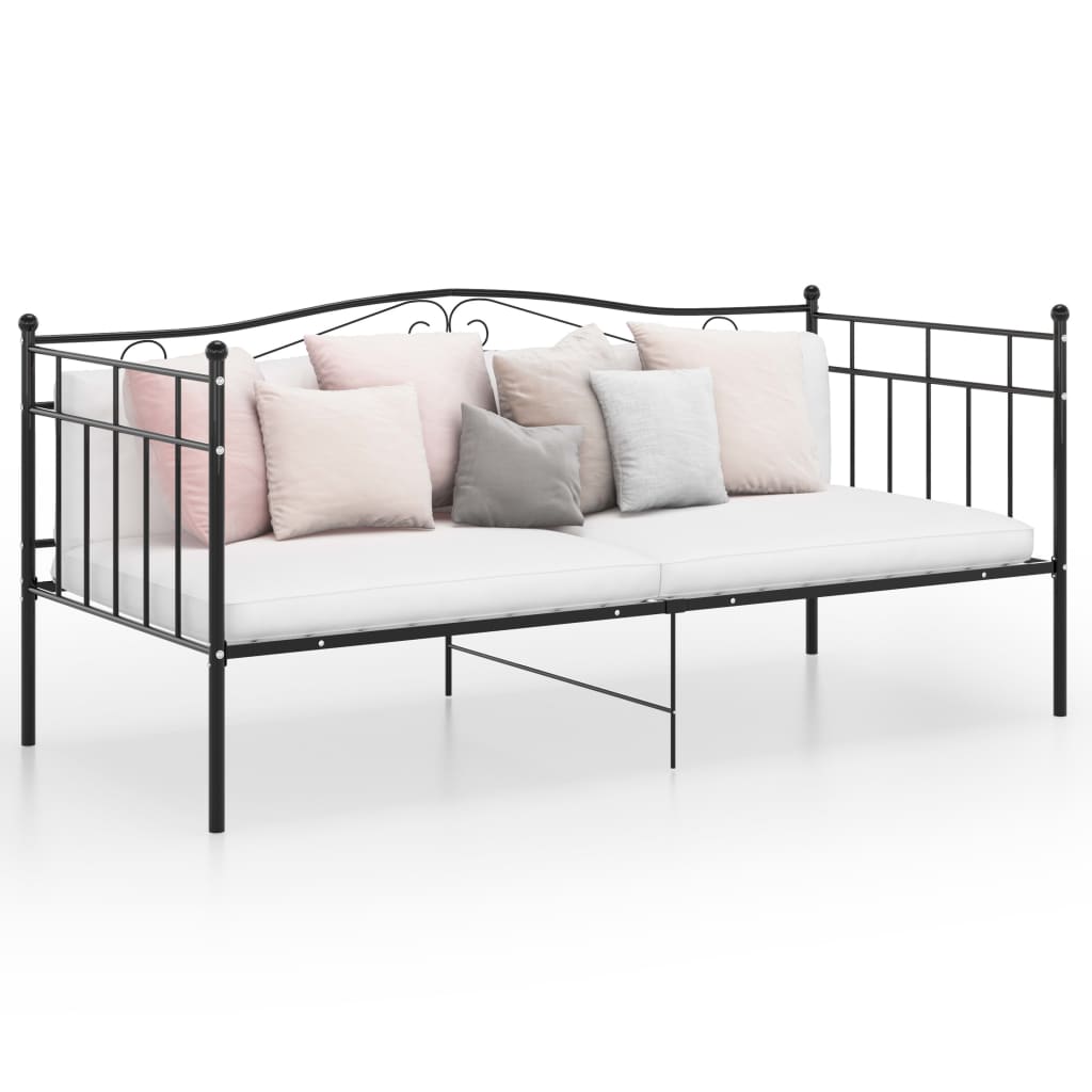 Sofa Bed Frame without Mattress Black Metal 90x200 cm