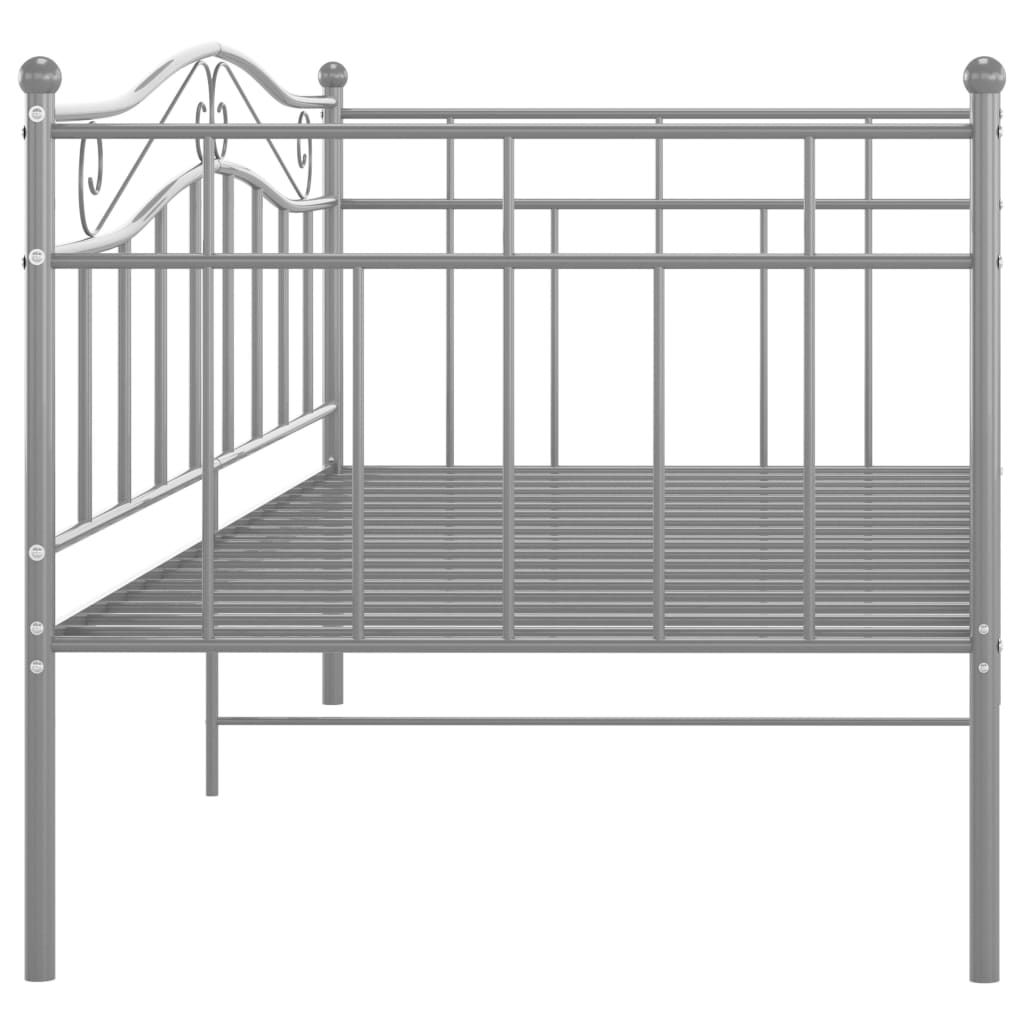 Sofa Bed Frame Grey Metal 90x200 cm