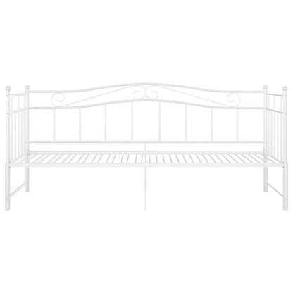 Pull-out Sofa Bed Frame without Mattress White Metal 90x200 cm