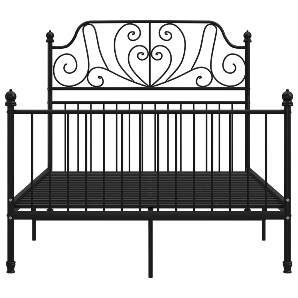 Bed Frame Black Metal 120x200 cm