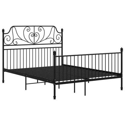 Bed Frame without Mattress Black Metal 160x200 cm