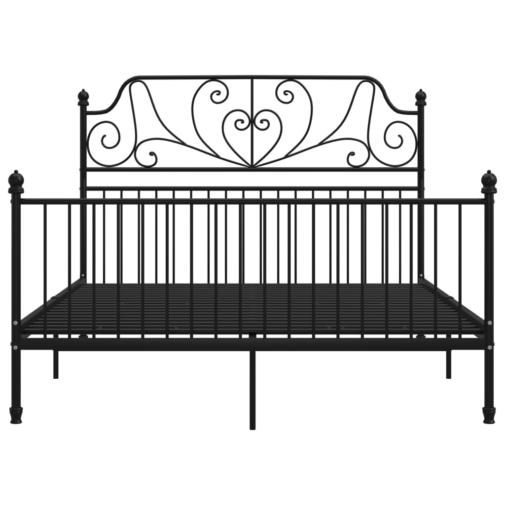 Bed Frame without Mattress Black Metal 160x200 cm