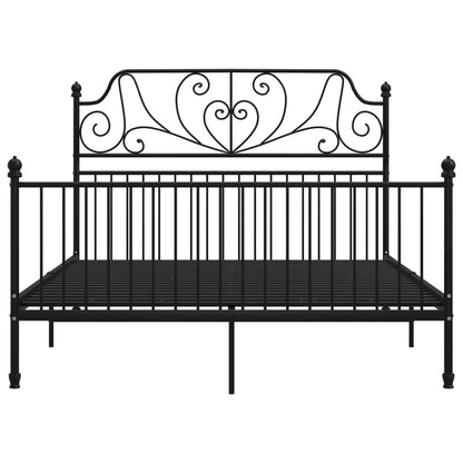 Bed Frame without Mattress Black Metal 160x200 cm