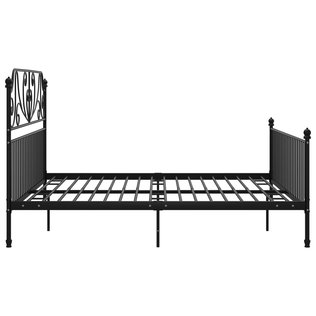 Bed Frame without Mattress Black Metal 180x200 cm Super King