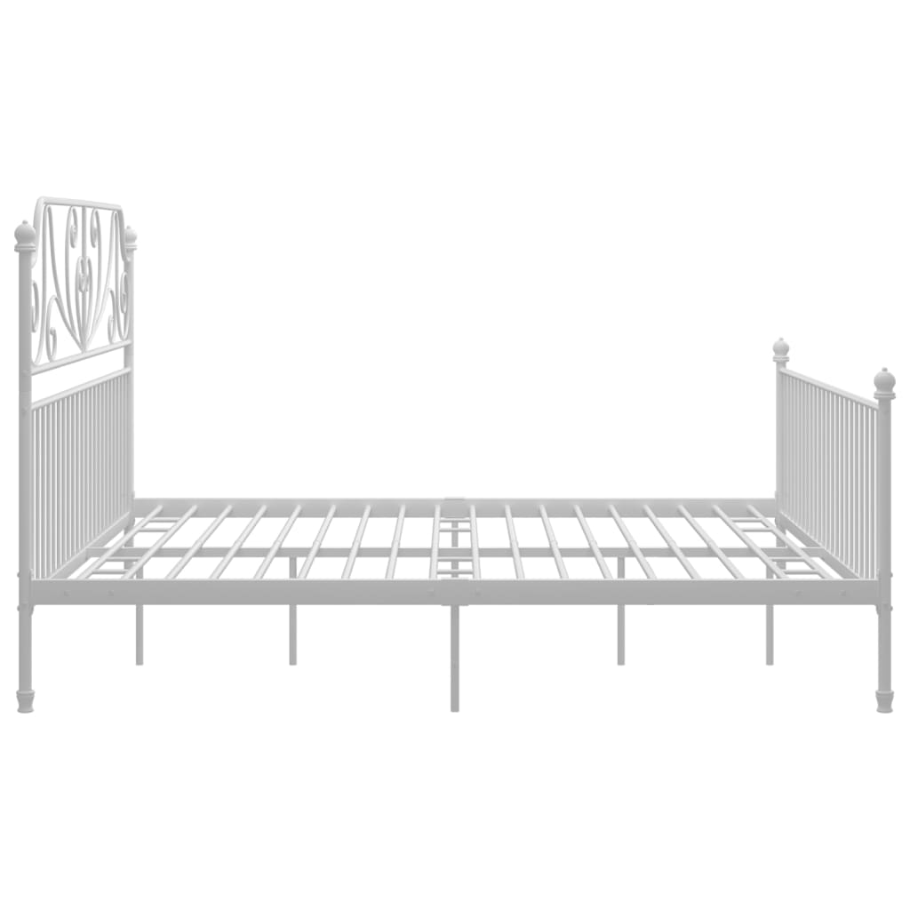 Bed Frame without Mattress White Metal 180x200 cm Super King