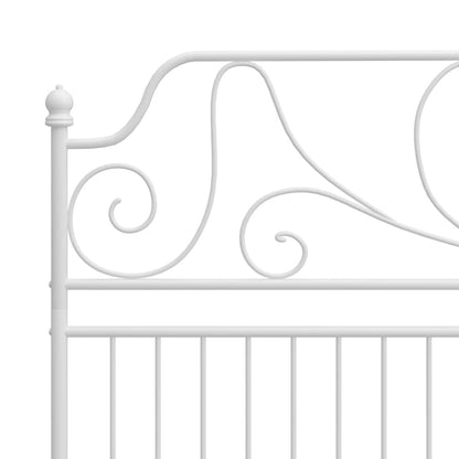 Bed Frame without Mattress White Metal 180x200 cm Super King