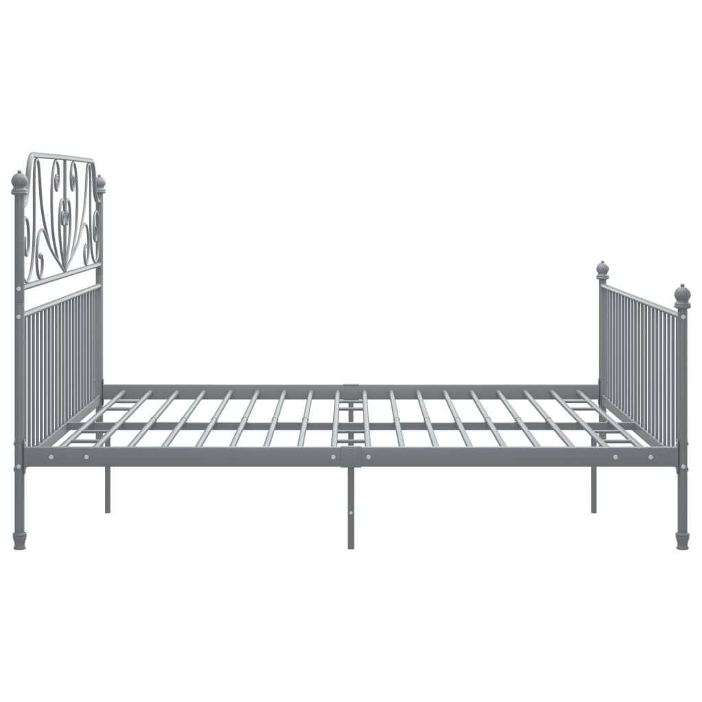 Bed Frame without Mattress Grey Metal 180x200 cm Super King