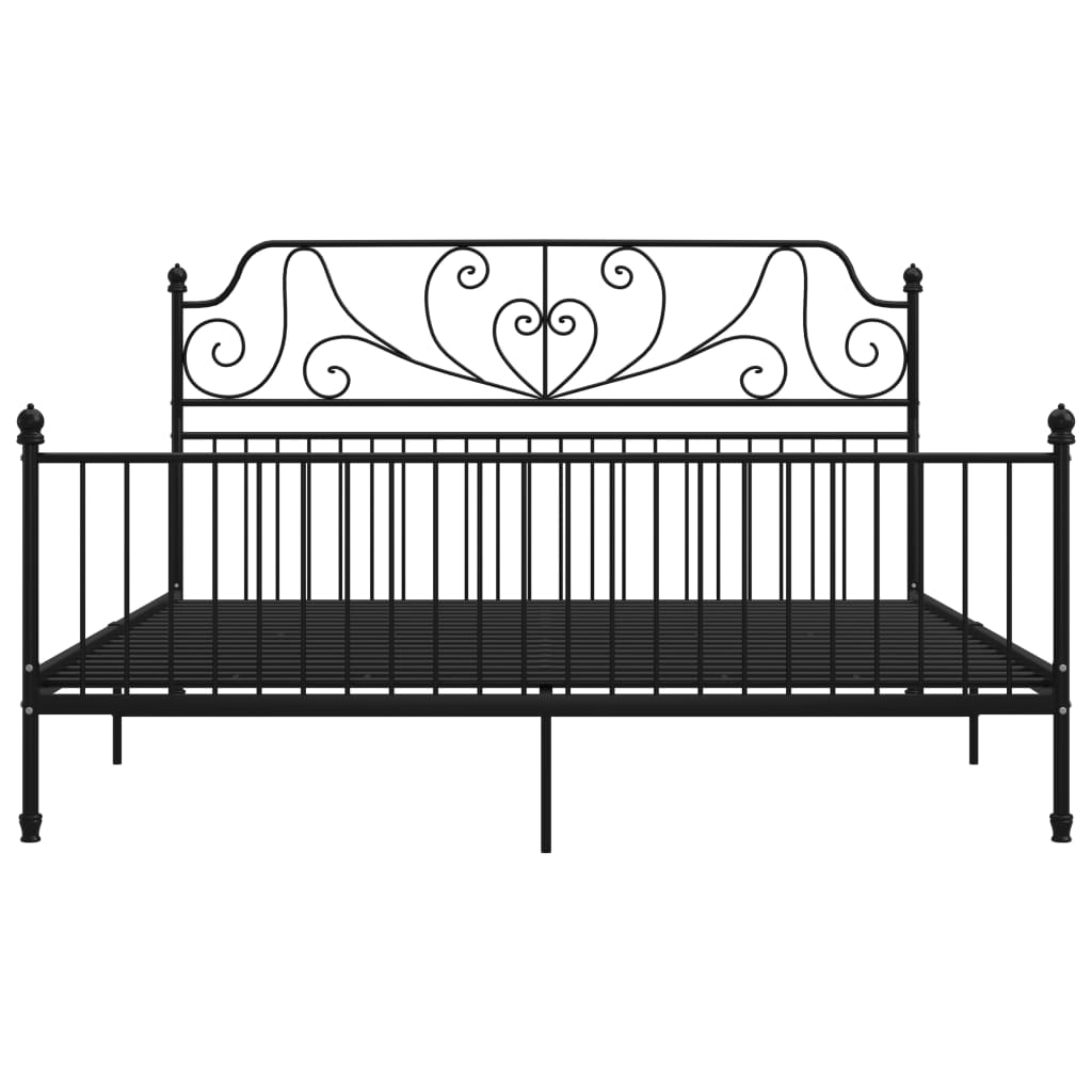 Bed Frame without Mattress Black Metal 200x200 cm