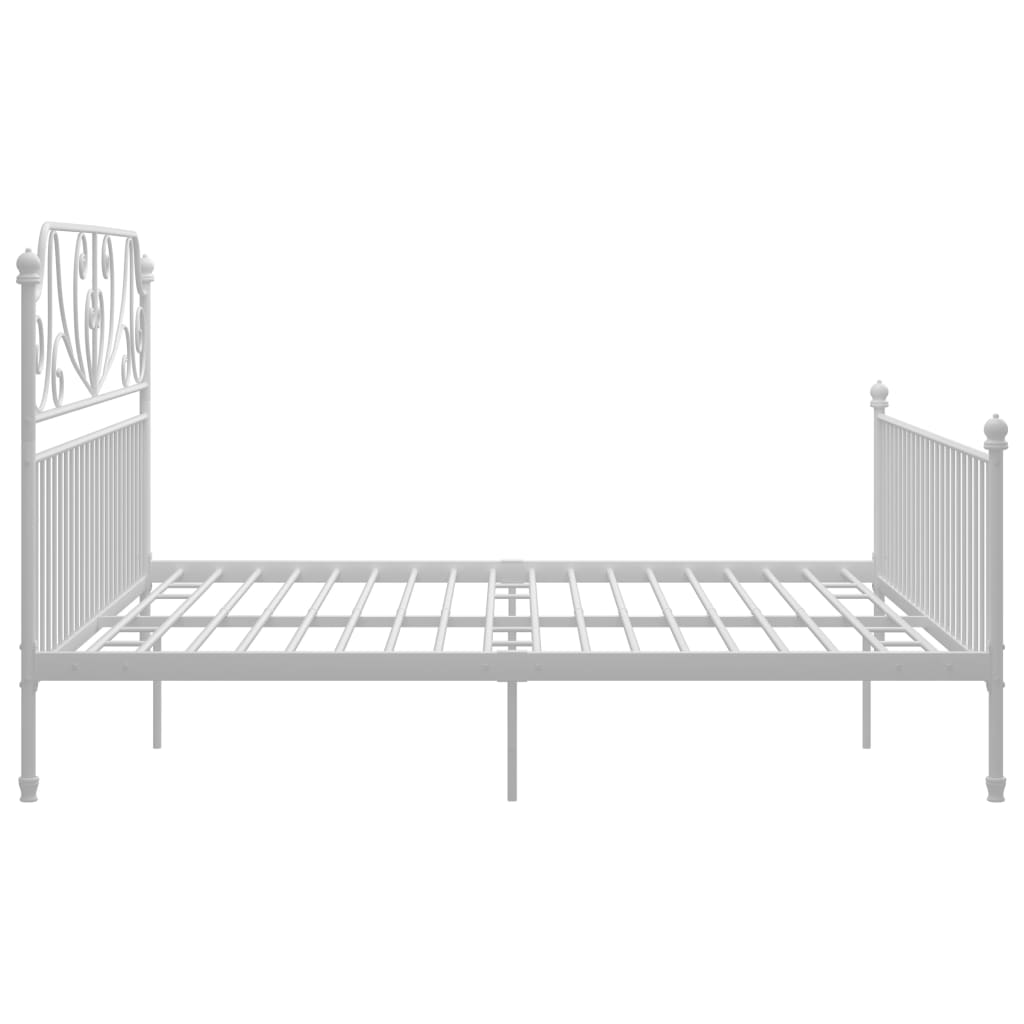 Bed Frame without Mattress White Metal 200x200 cm