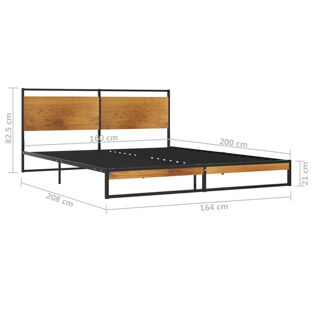 Bed Frame without Mattress Metal 160x200 cm