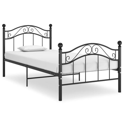 Bed Frame without Mattress Black Metal 90x200 cm