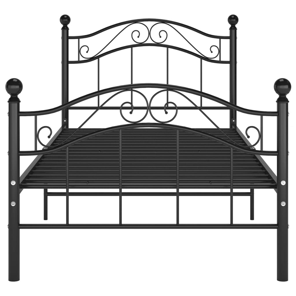 Bed Frame without Mattress Black Metal 90x200 cm