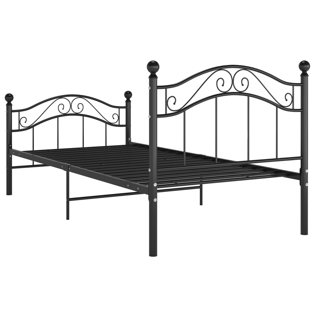 Bed Frame without Mattress Black Metal 90x200 cm