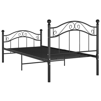 Bed Frame without Mattress Black Metal 90x200 cm