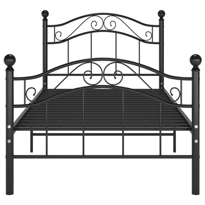 Bed Frame without Mattress Black Metal 100x200 cm