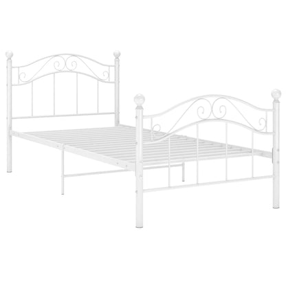 Bed Frame without Mattress White Metal 100x200 cm