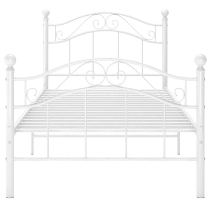 Bed Frame without Mattress White Metal 100x200 cm