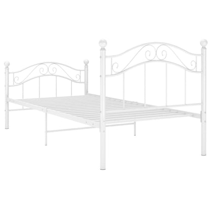 Bed Frame without Mattress White Metal 100x200 cm