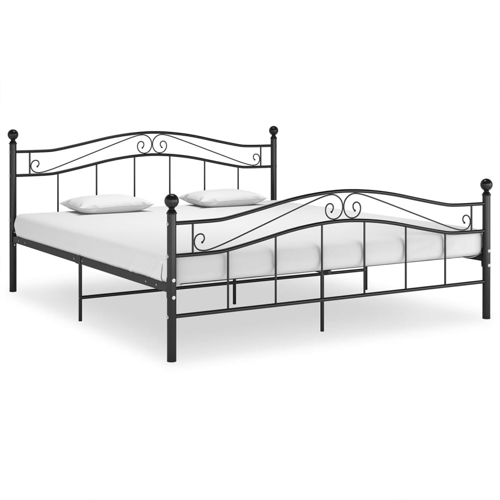 Bed Frame without Mattress Black Metal 160x200 cm