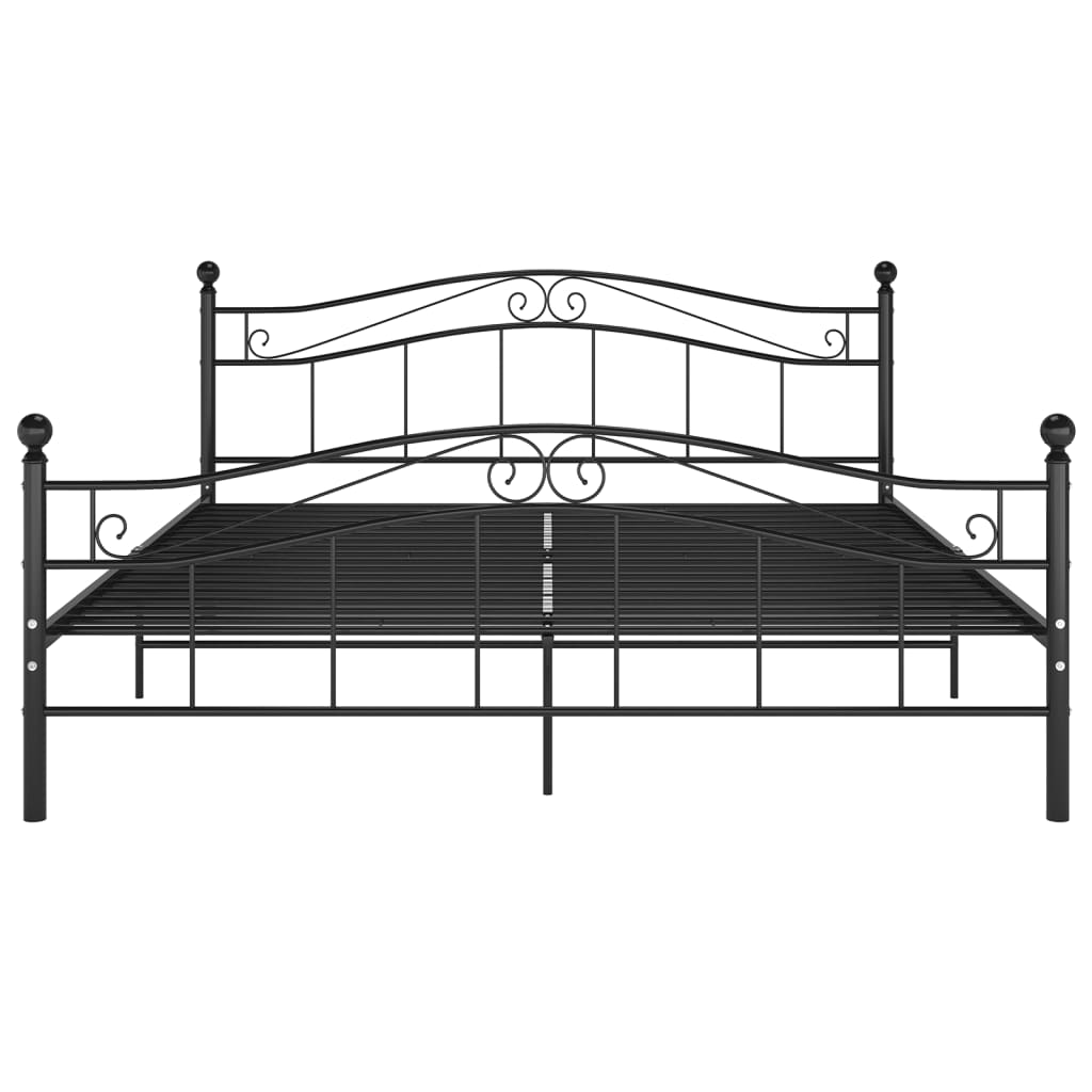 Bed Frame without Mattress Black Metal 160x200 cm