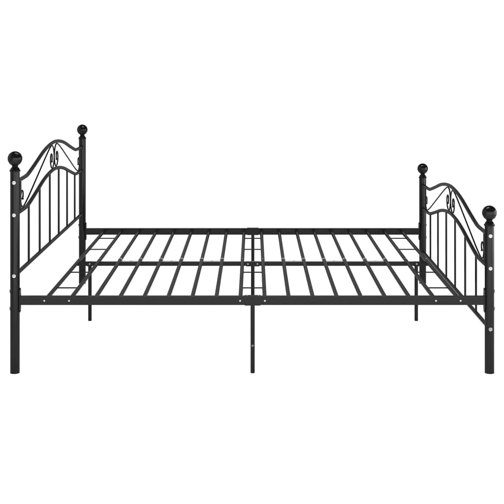 Bed Frame without Mattress Black Metal 160x200 cm