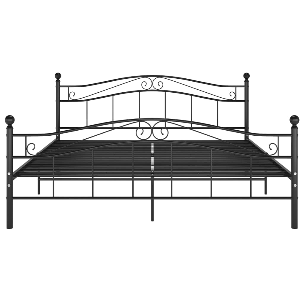 Bed Frame without Mattress Black Metal 180x200 cm Super King