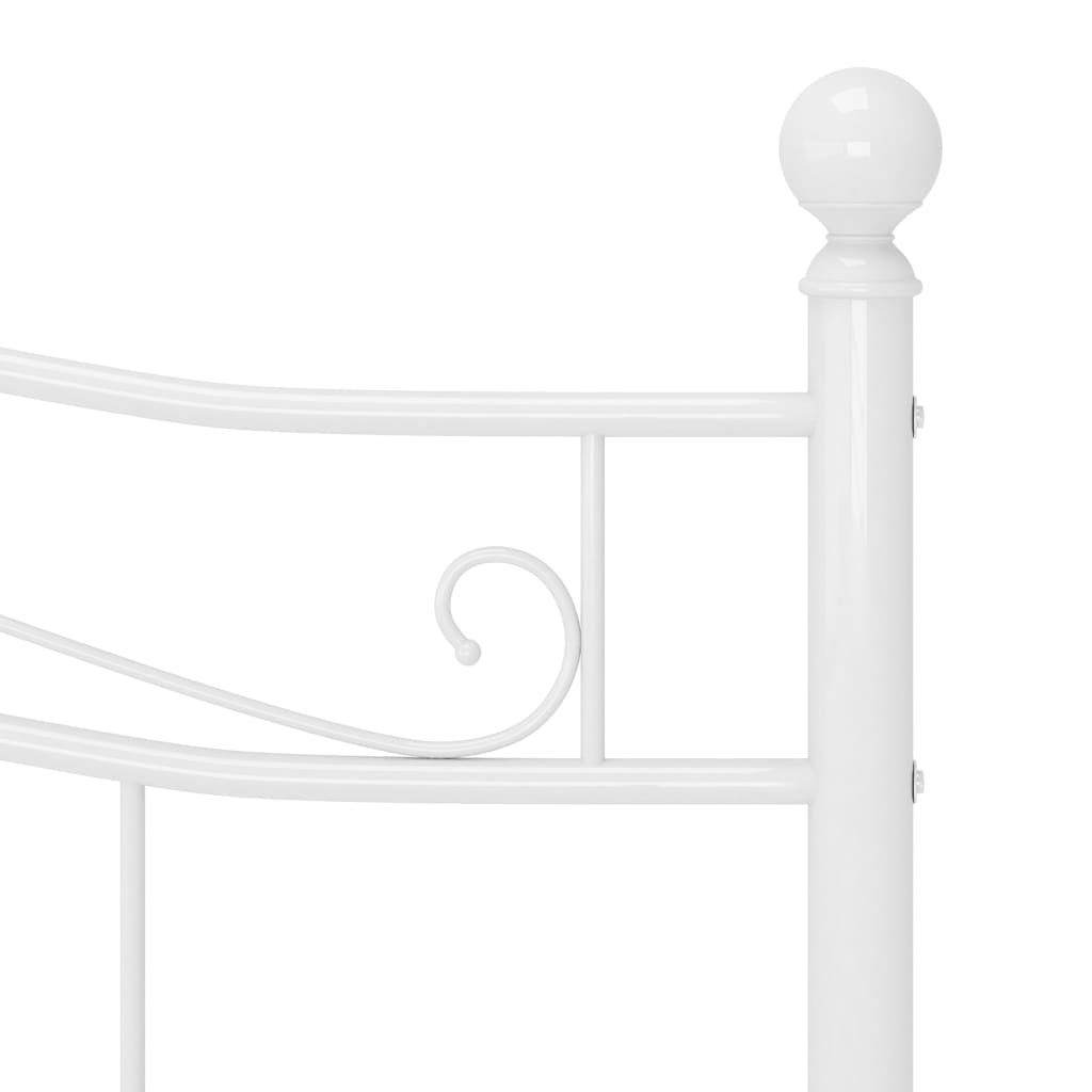 Bed Frame without Mattress White Metal 180x200 cm Super King