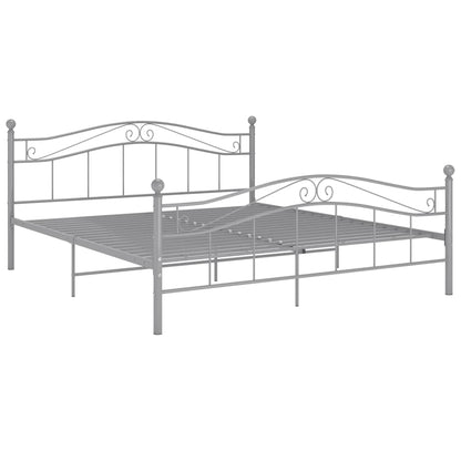 Bed Frame without Mattress Grey Metal 180x200 cm Super King