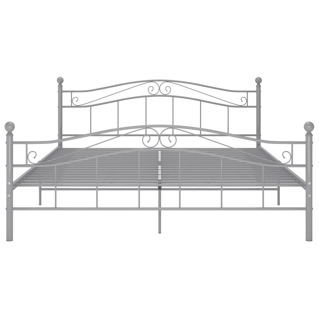 Bed Frame without Mattress Grey Metal 180x200 cm Super King