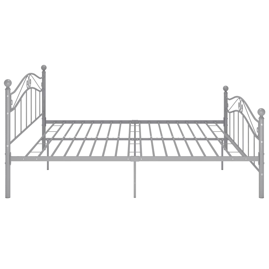 Bed Frame without Mattress Grey Metal 180x200 cm Super King