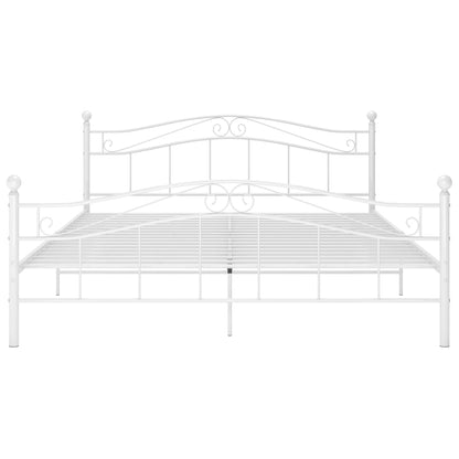 Bed Frame without Mattress White Metal 200x200 cm