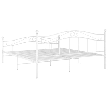 Bed Frame without Mattress White Metal 200x200 cm