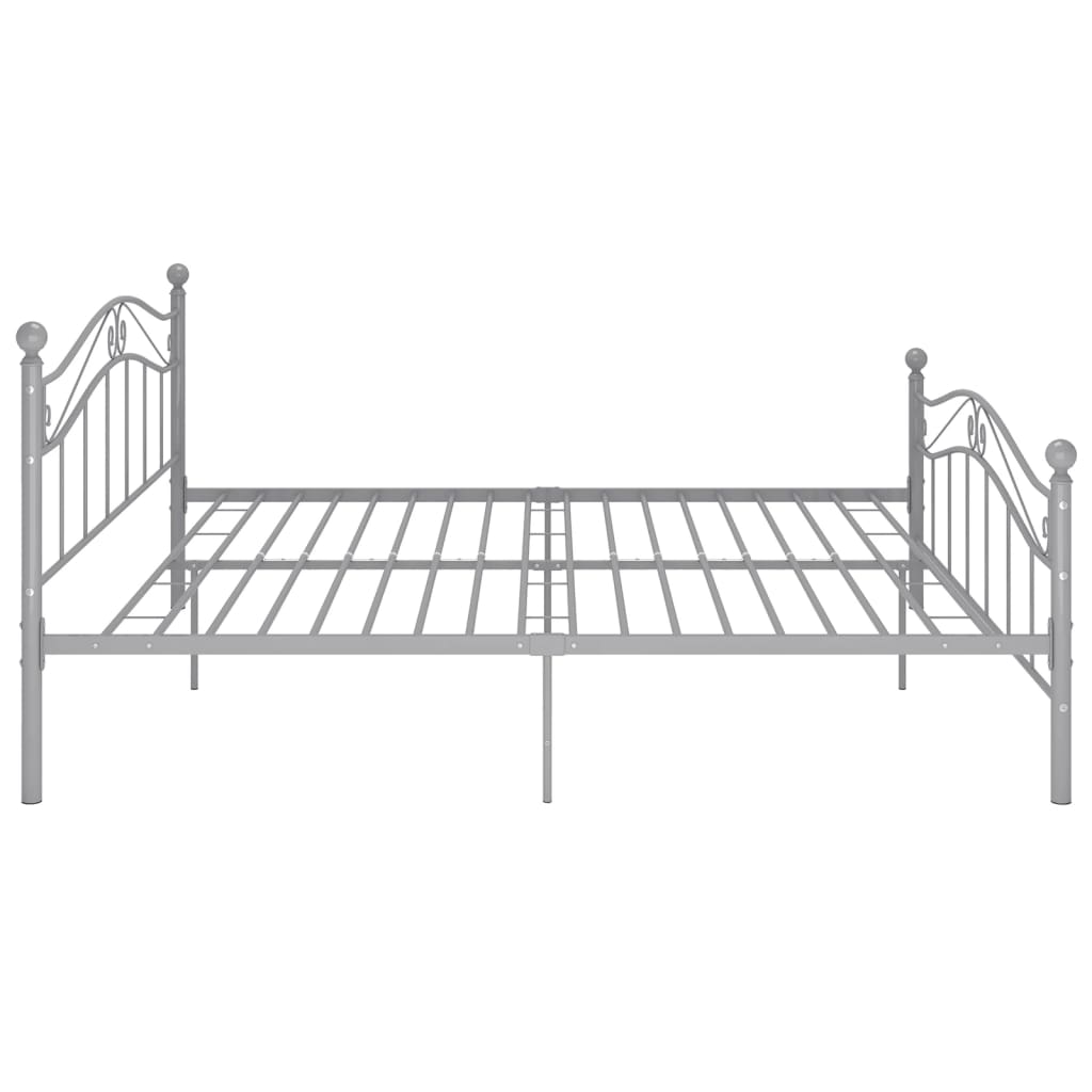 Bed Frame without Mattress Grey Metal 200x200 cm