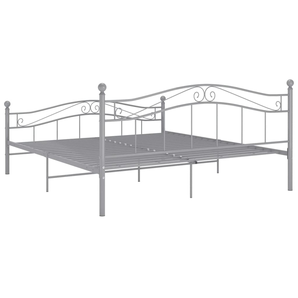 Bed Frame without Mattress Grey Metal 200x200 cm