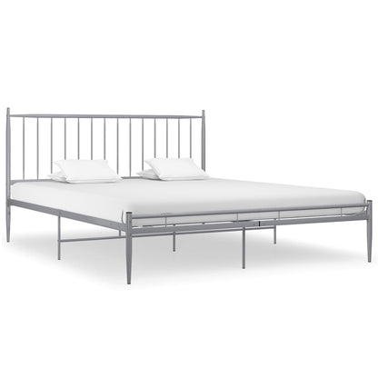 Bed Frame without Mattress Grey Metal 200x200 cm