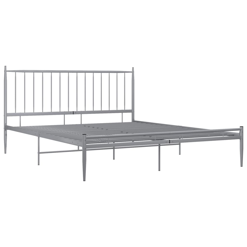 Bed Frame without Mattress Grey Metal 200x200 cm