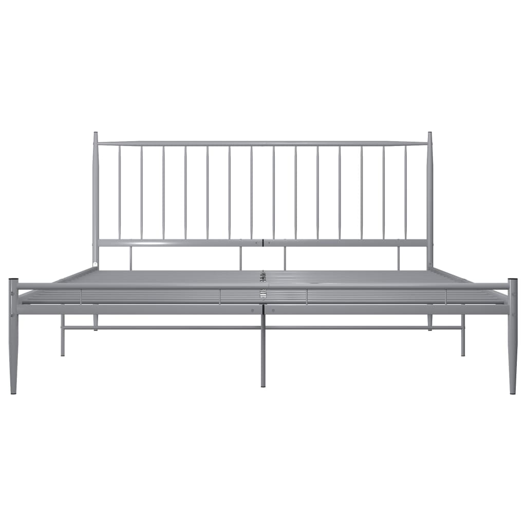 Bed Frame without Mattress Grey Metal 200x200 cm